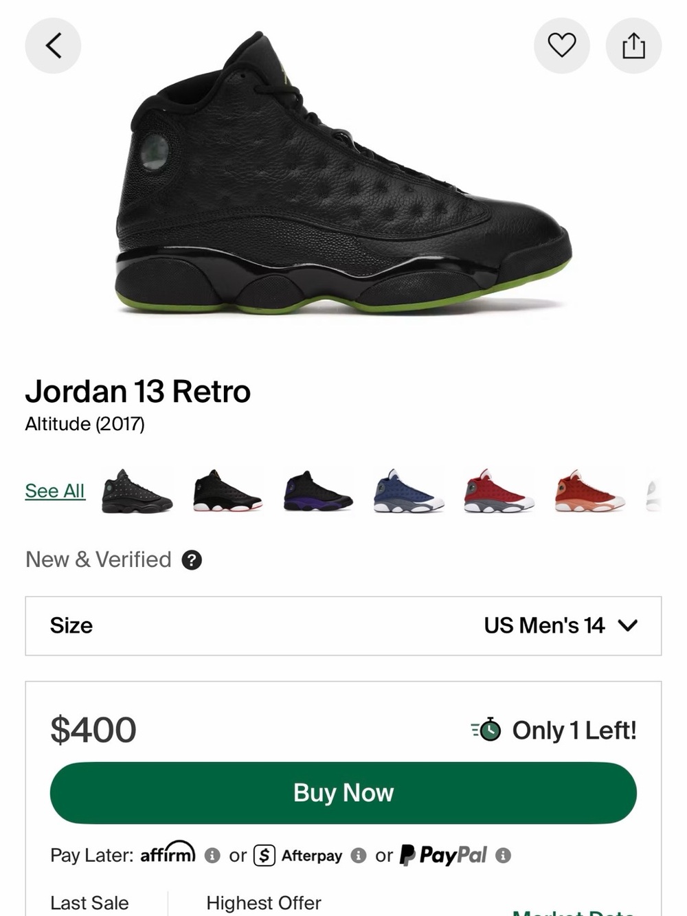 Nike Jordan 13 Retro Altitude (2017) sz 14 mens NO BOX GREAT LIKE NEW !!